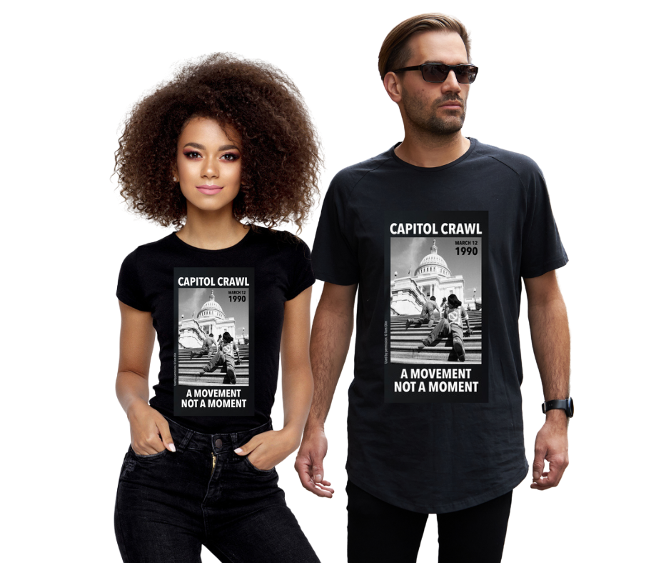 woman and man wearing Capitol Crawl t-shirts
